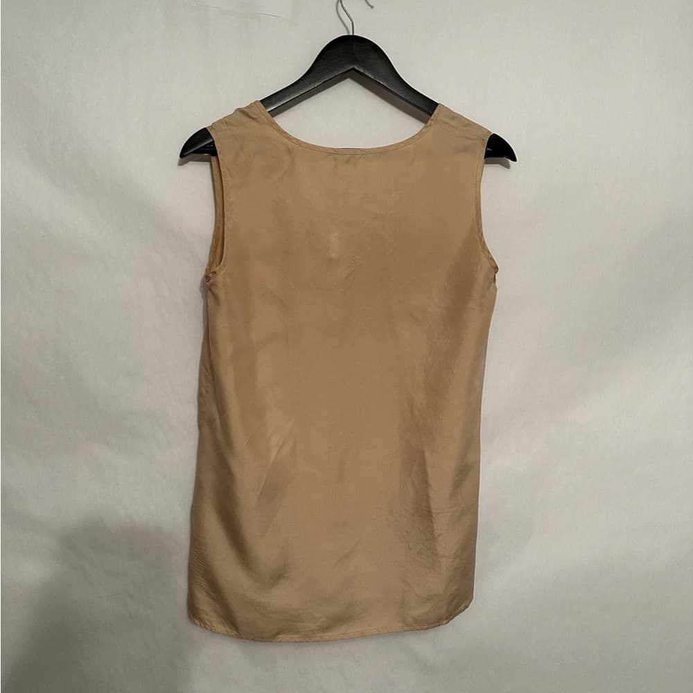 Raoul 100% Silk Neutral Nude Sleeveless Tank Top US 4 Minimalist Quiet Luxury