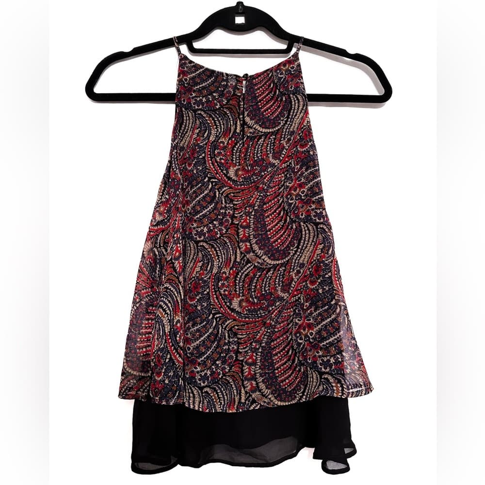 ASTR the Label Paisley Print Halter Top Boho Layered Hem SEE NOTE MAYBE MEDIUM