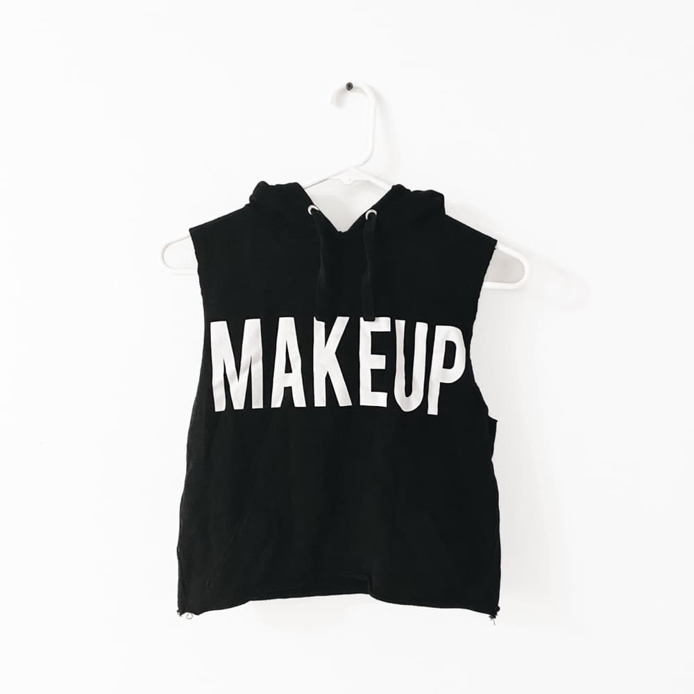 Makeup Artist Makeup Hoodie Sleeveless Cropped Hooded Sweatshirt Top