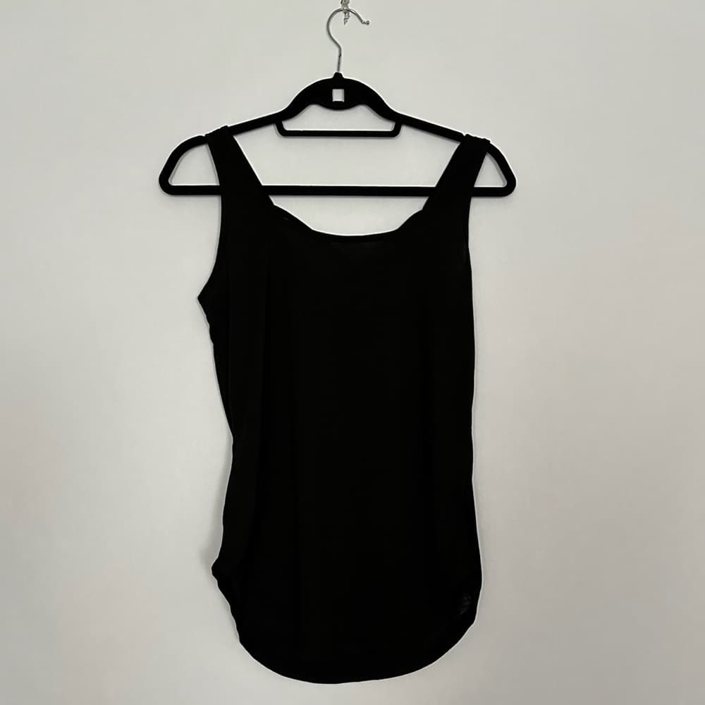 Black Women’s Medium Tank Top with Unique Back Knot Detail Casual Chic Essential