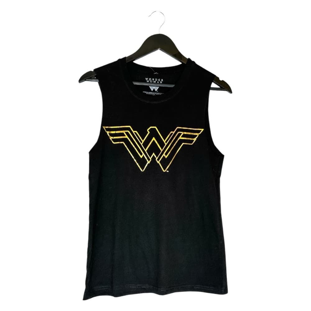 NWT DC Comics Wonder Woman Black Gold Graphic Muscle Tee Superhero Size Medium