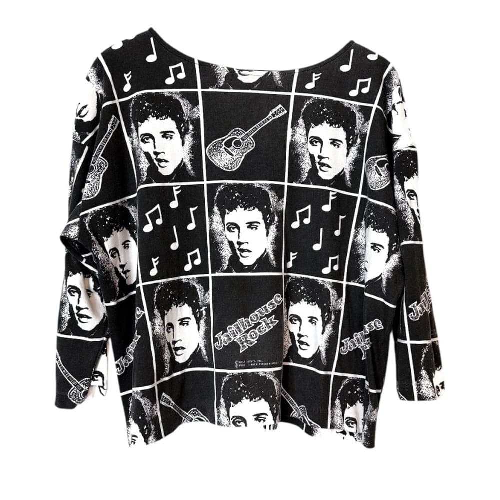 Liberty Flyer Vintage Elvis Presley Jailhouse Rock All Over Print Top Medium