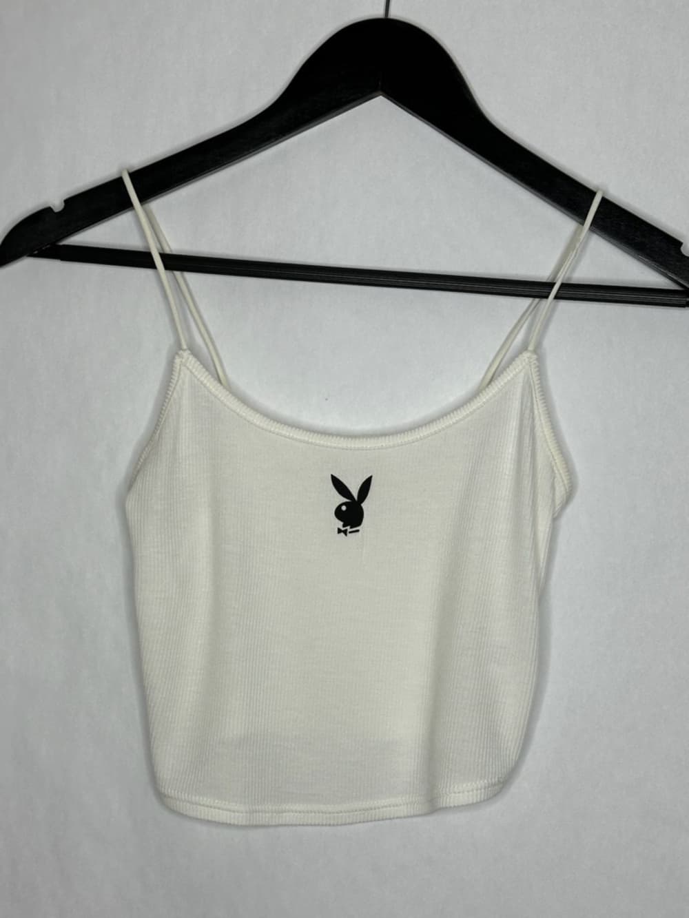 Playboy by PacSun White Ribbed Crop Tank Bunny Logo Y2K Size XS Baddie Lolita