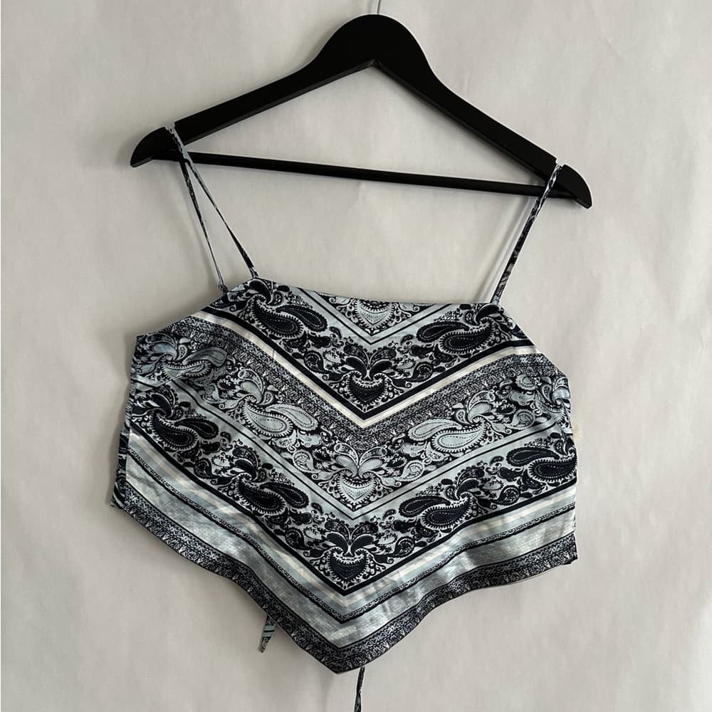 Vine and Valley Y2K Baroque Bandana Handkerchief Crop Top Medium Festival Boho