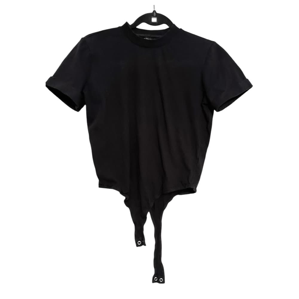 Danielle Bernstein Black Short Sleeve Body Suit T-Shirt Tee Small Minimalist