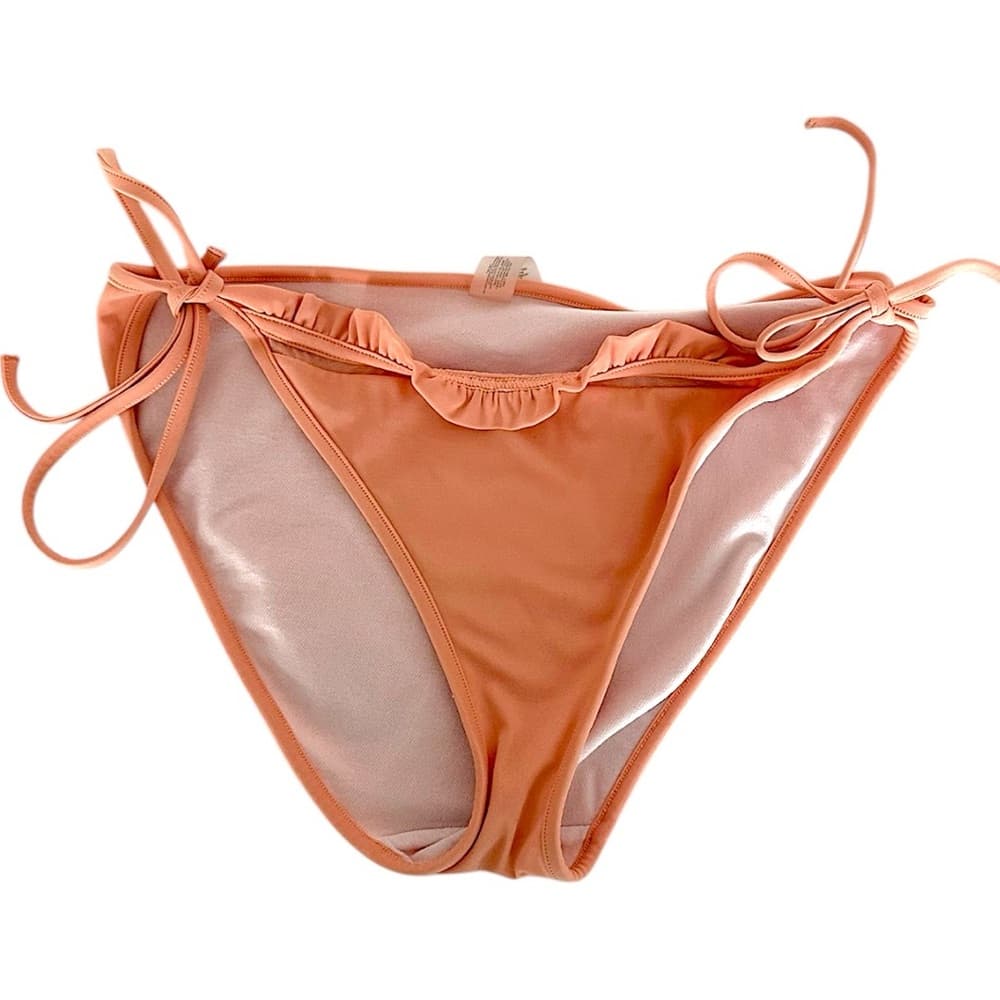 Victoria’s Secret Ruffle Trim Peach String Tie Y2K Bikini Set – Size Large