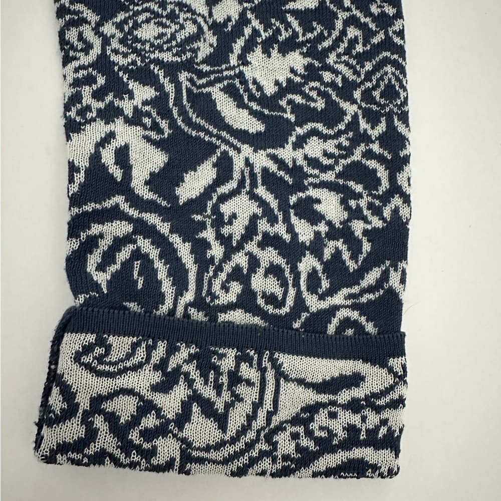 Peruvian Connection Pima Cotton Jacquard Cardigan Sweater Size Small