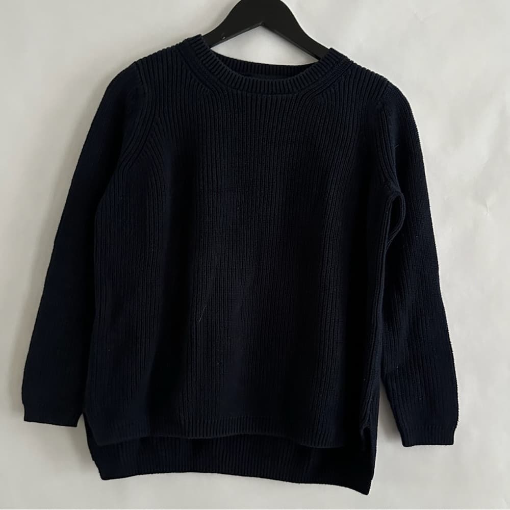 525 America Navy Blue Cotton Knit Sweater Size X-Small