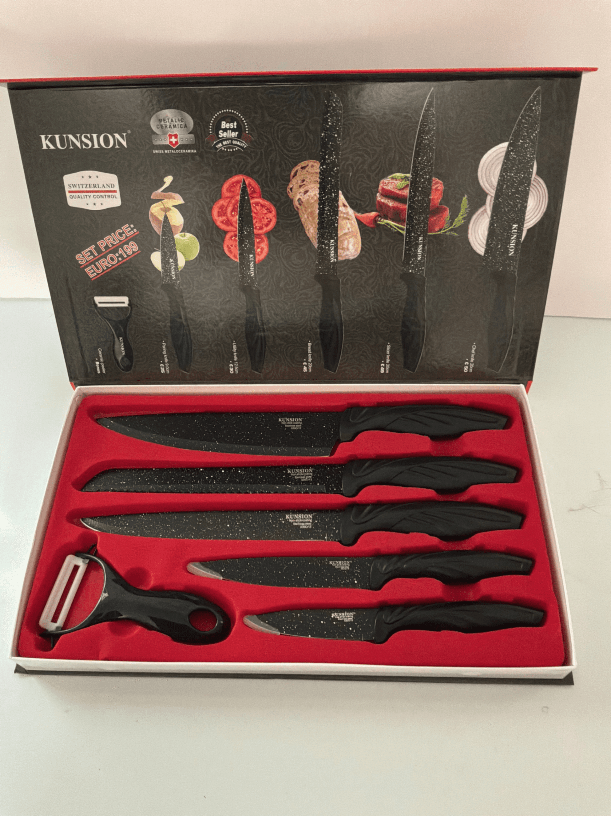 Kunsion 7-Piece Knife Set with Peeler