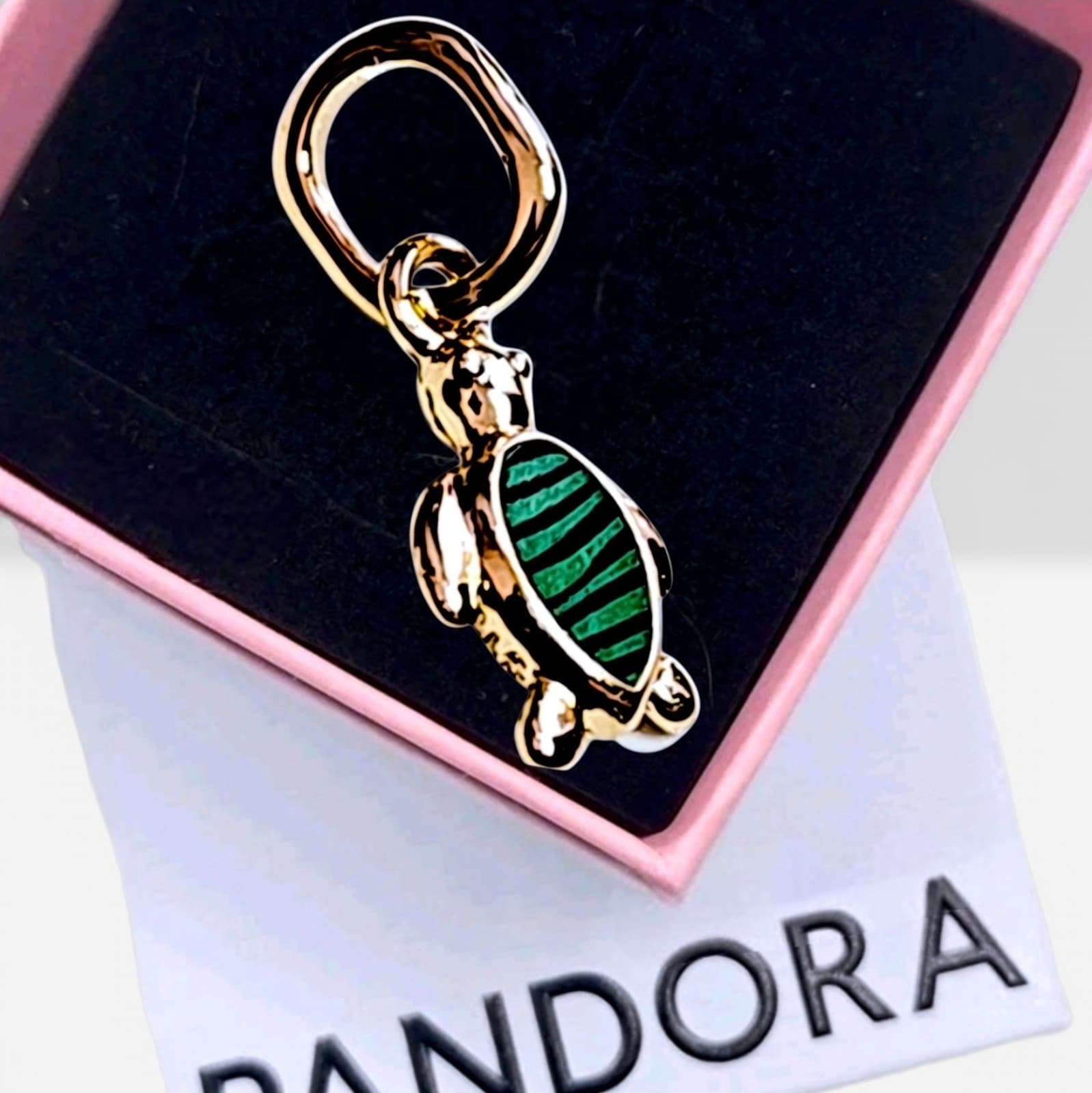 Pandora ME Green Turtle Mini Dangle Charm 14k gold-plated US SELLER