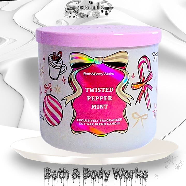 Bath and Body Works Twisted Peppermint 3-Wick Candle US SELLER