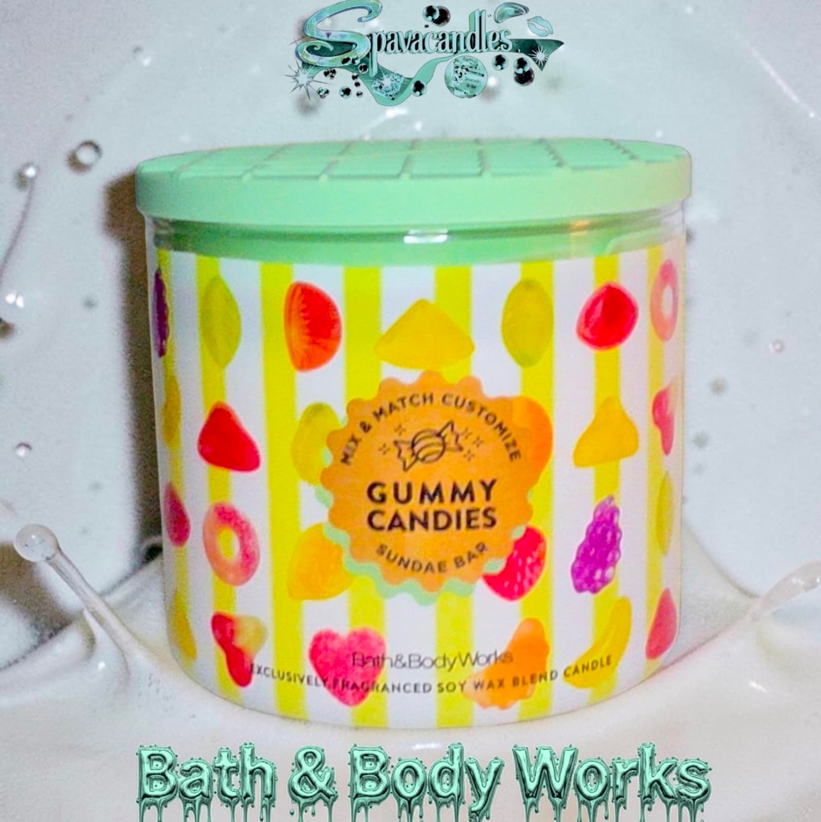 Bath & Body Works New Gummy Candies 3 Wick Candle SHIPPING INCLUDED US SELLER