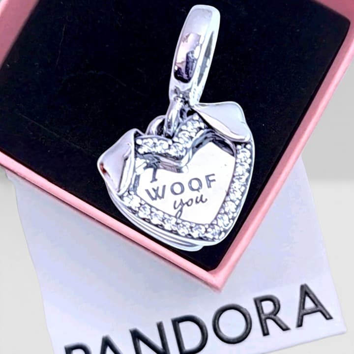 Pandora Heart I woof you/ dog ears charm US SELLER