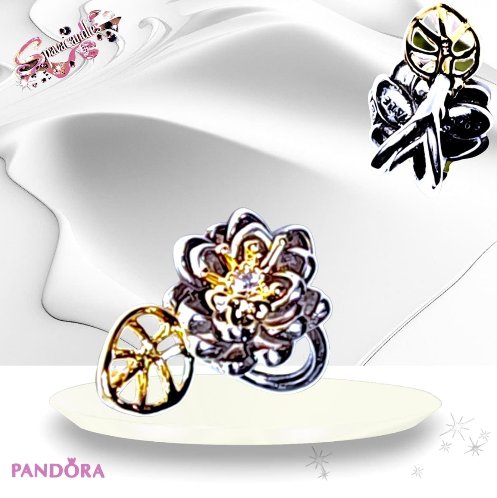 Pandora x Disney Princess Tiana Lotus Flower charm 14k gold plated