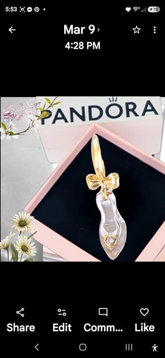 Disney Princess Cinderella Shoe Dangle Charm