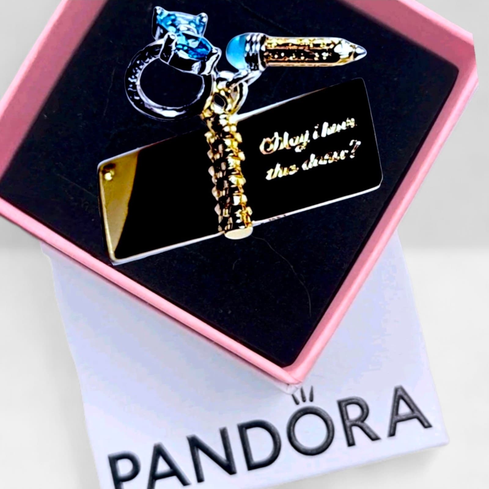 Pandora's Bridgerton collection Dance Card & Pencil Dangle Charm US SELLER