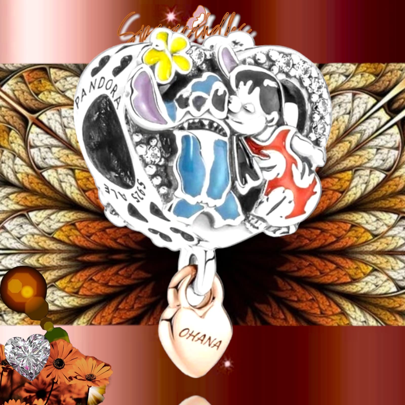Pandora Disney Ohana Lilo & Stitch Inspired Charm