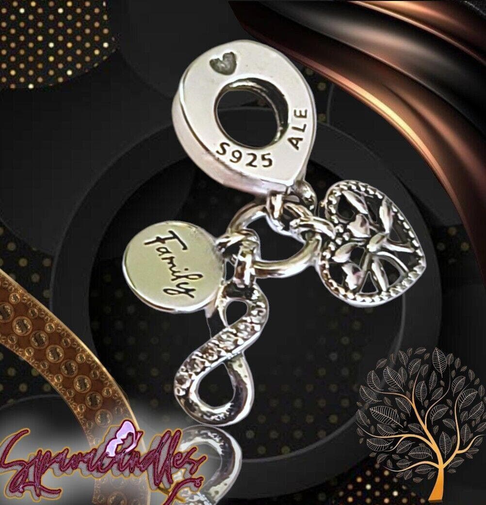 New Pandora 925 Family Infinity Triple Dangle Charm 792201C01 US seller