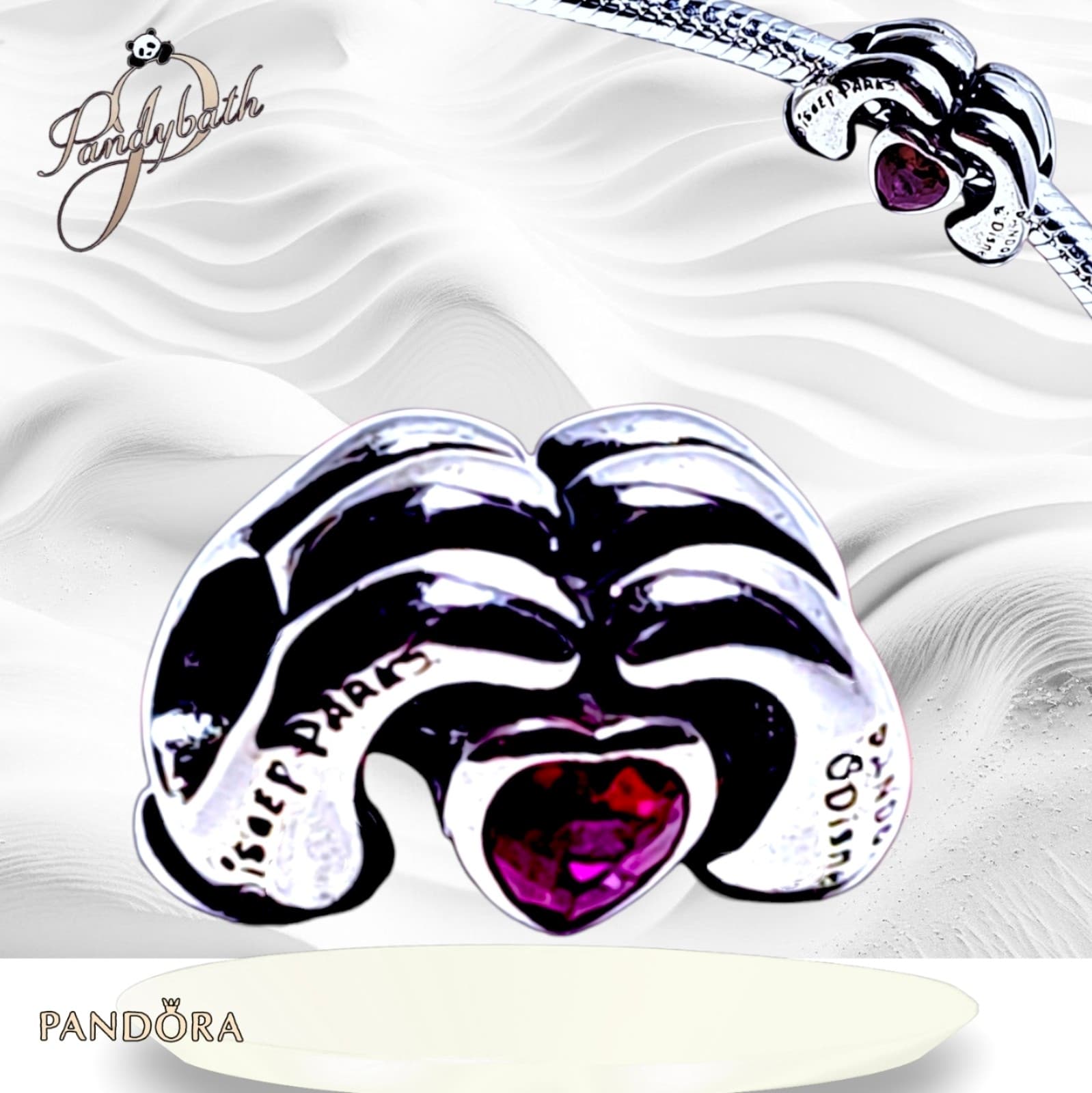 Pandora Disney Parks Mickey Heart Hands silver charm US SELLER