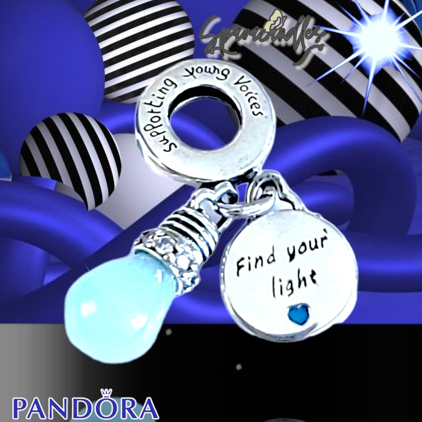Pandora Find your Light GLOW IN THE DARK Sterling Silver charm