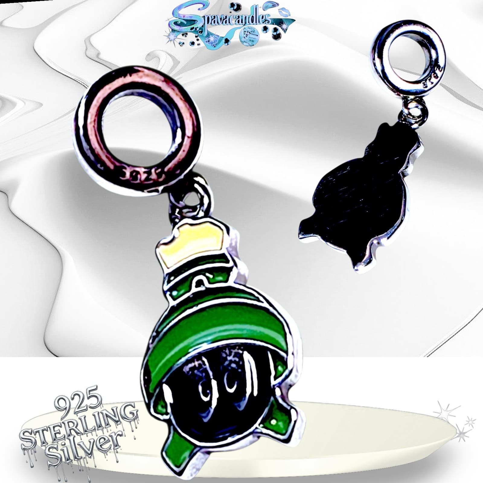S925 Sterling Silver Looney Tunes Charm Marvin the Martian US SELLER
