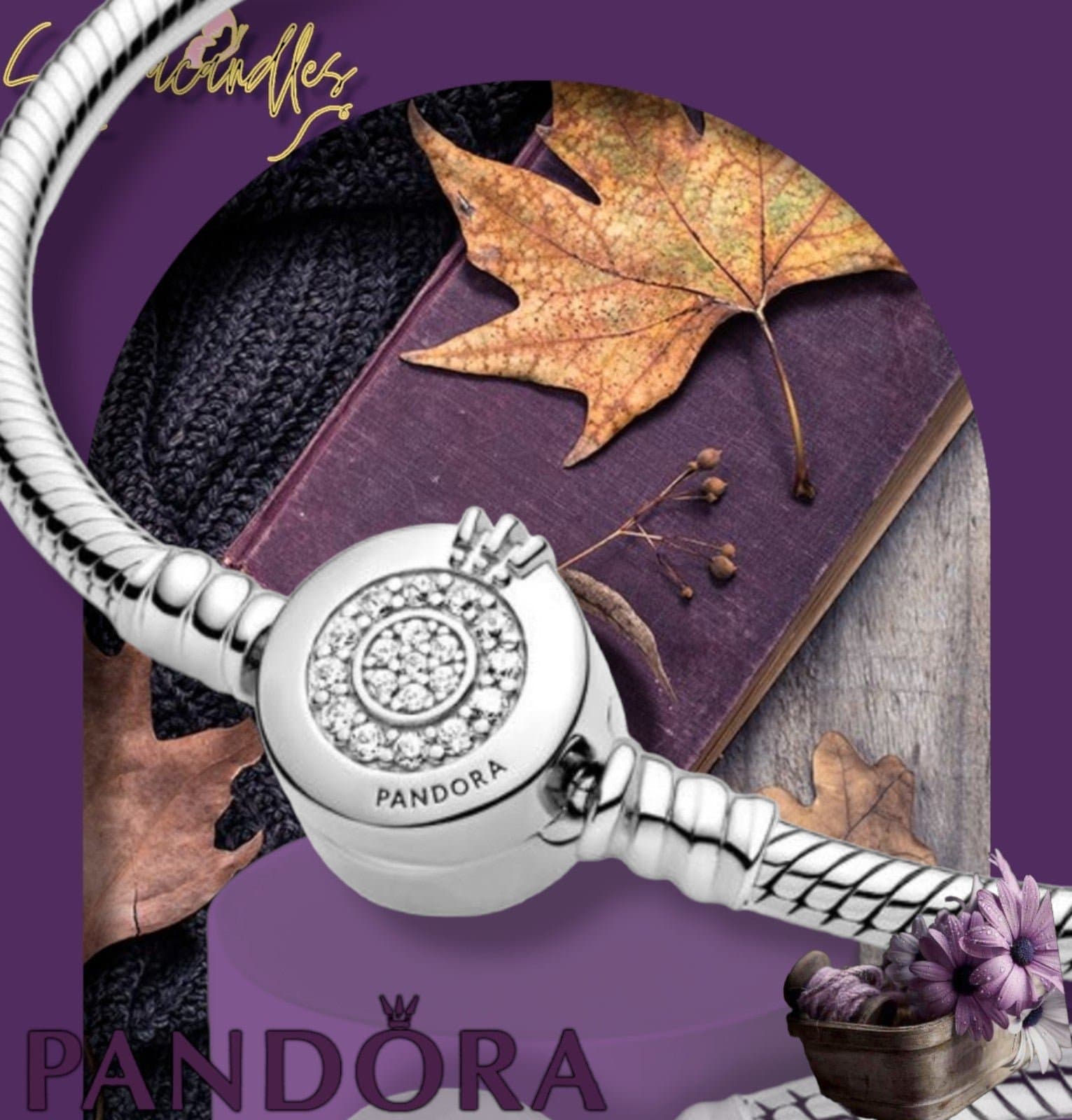 Pandora Sparkling Crown O Snake Chain Bracelet Size 19 US seller free fast ship