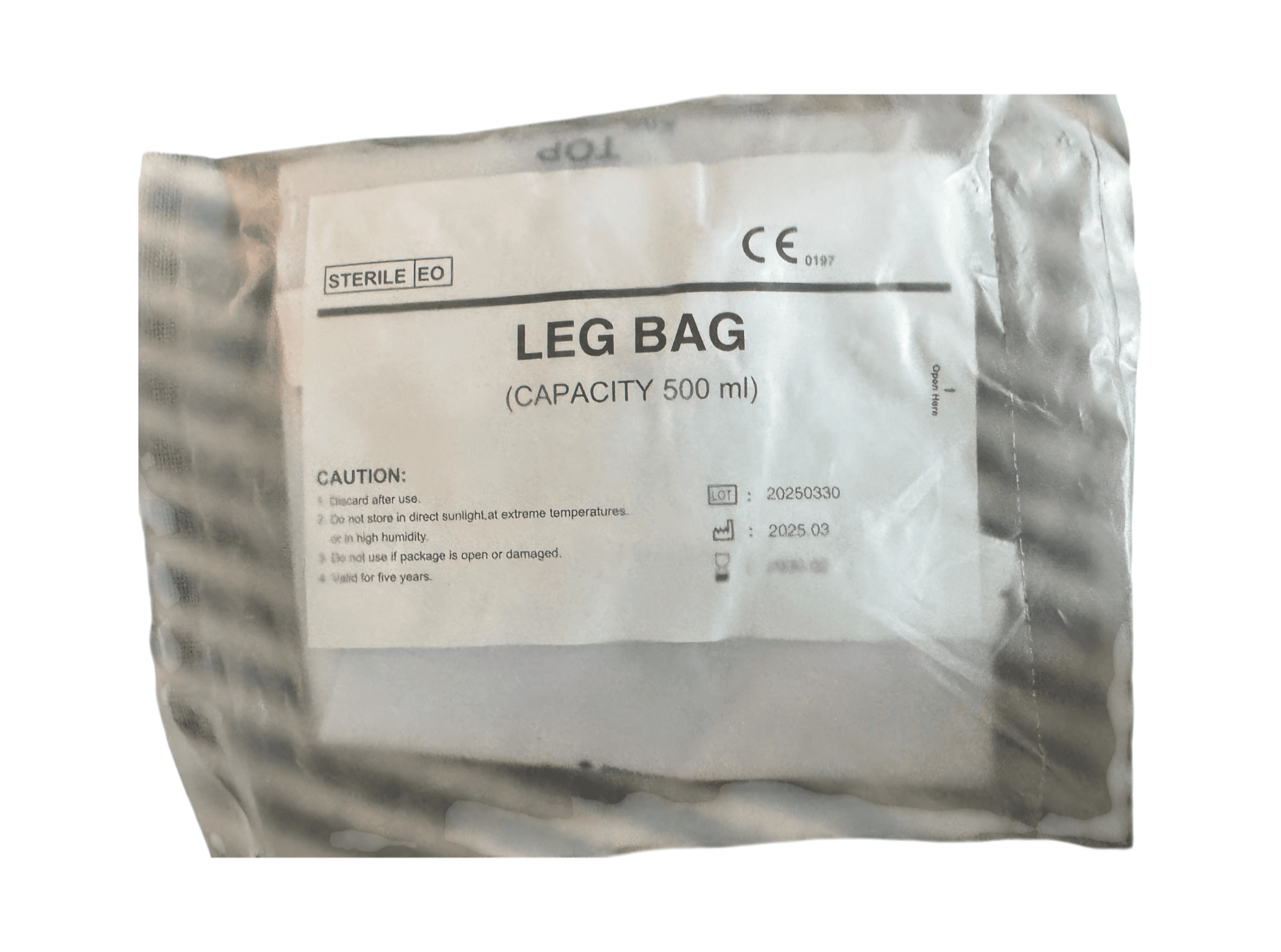 Leg Bag 3 Pack - Sterile Catheter Drainage Bags (500ml)