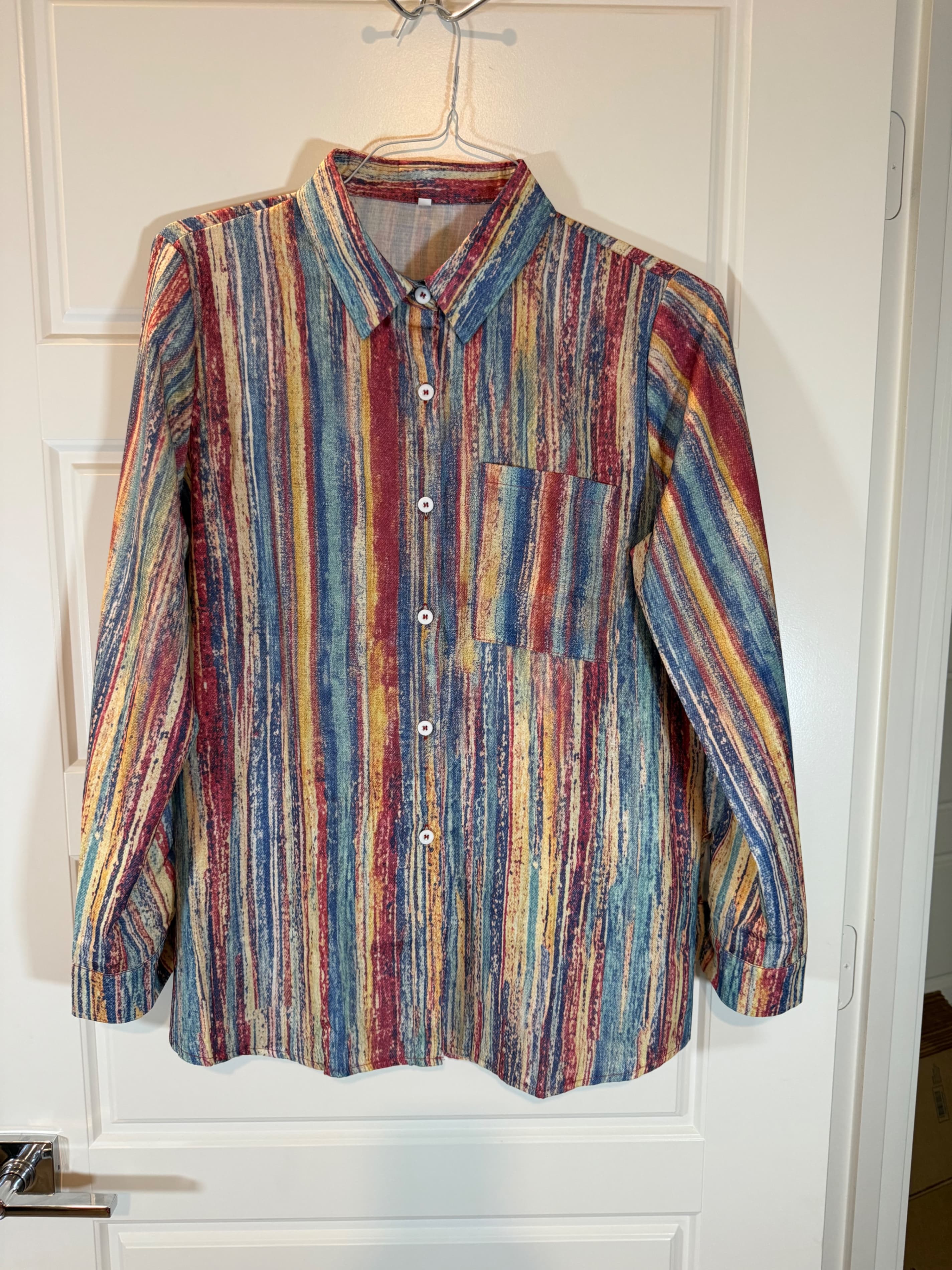 Multicolor Striped Long Sleeve Shirt Size L