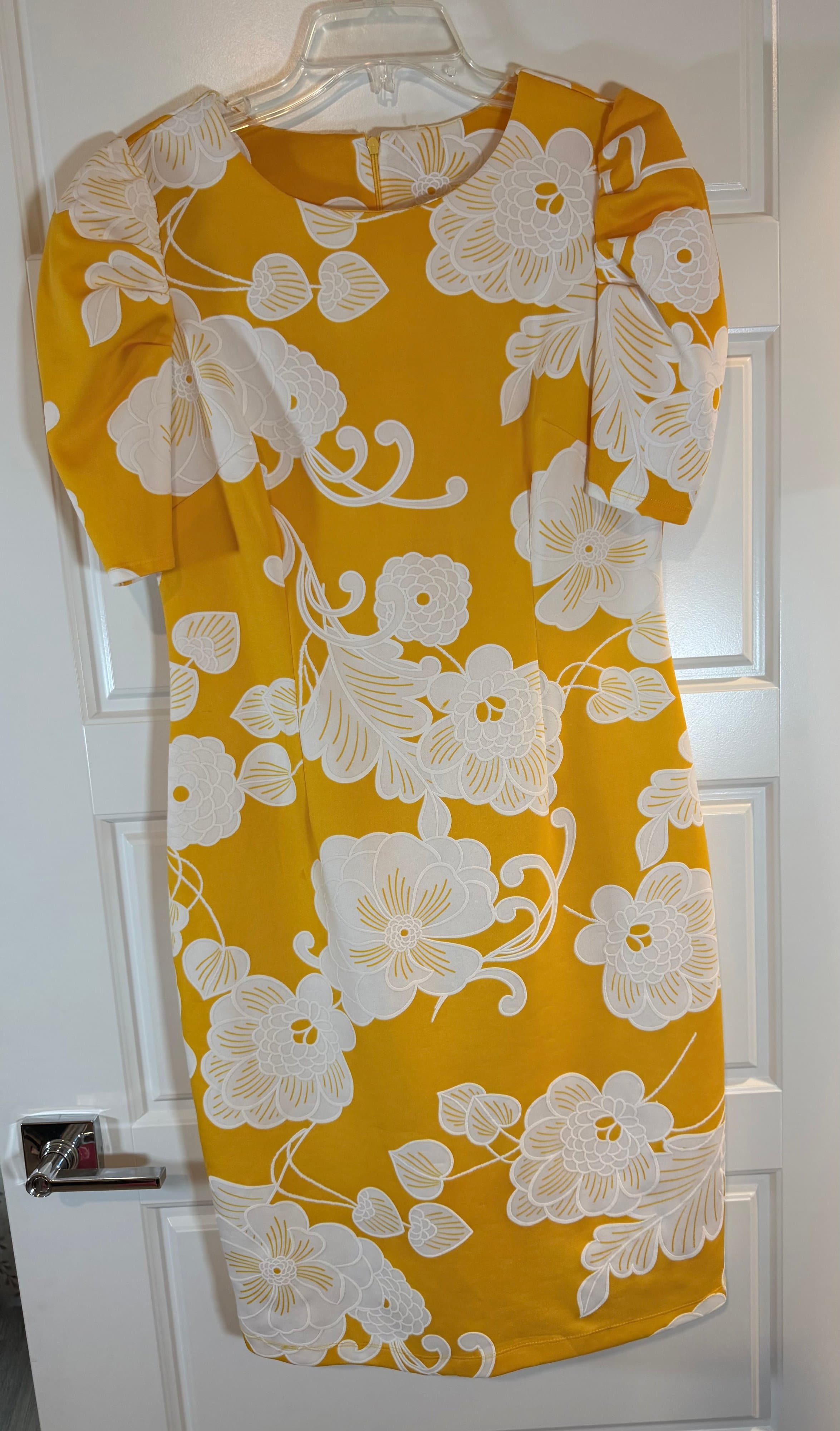 Floral Yellow Puff Sleeve Dress