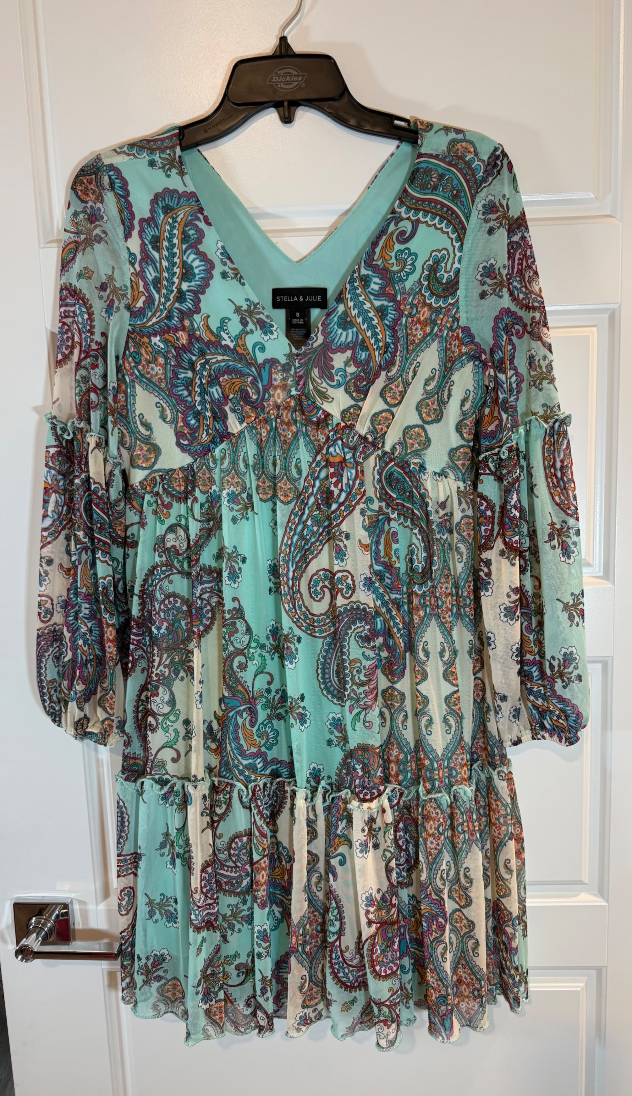 Stella & Julie Paisley Chiffon Dress Size 8