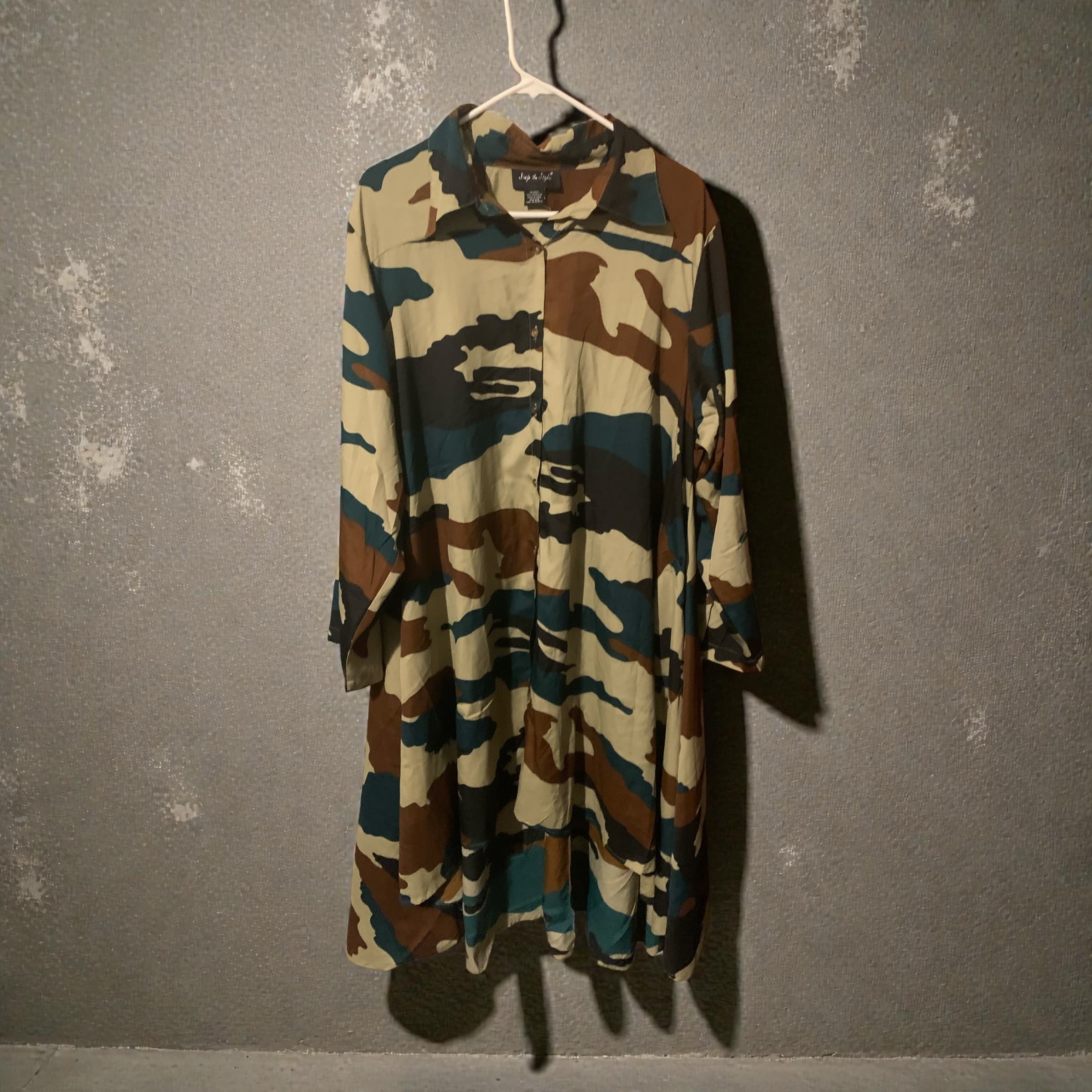 Angie & Isabel Camo Button-Up Dress