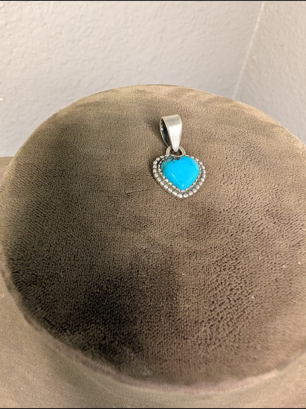 Dainty Santa Maria Turquoise Heart Pendant - Sterling Silver