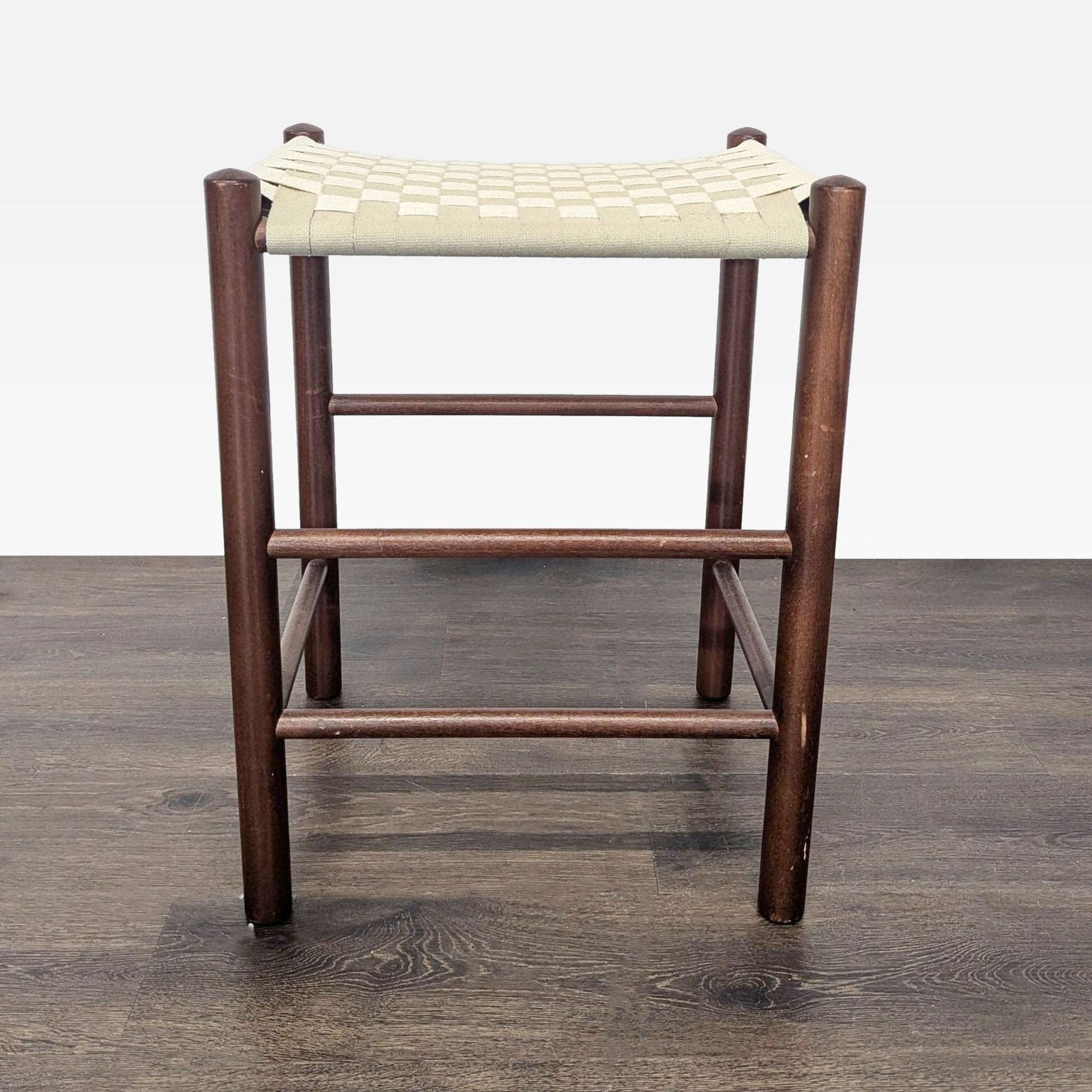 Wood Bench with Webbing Top