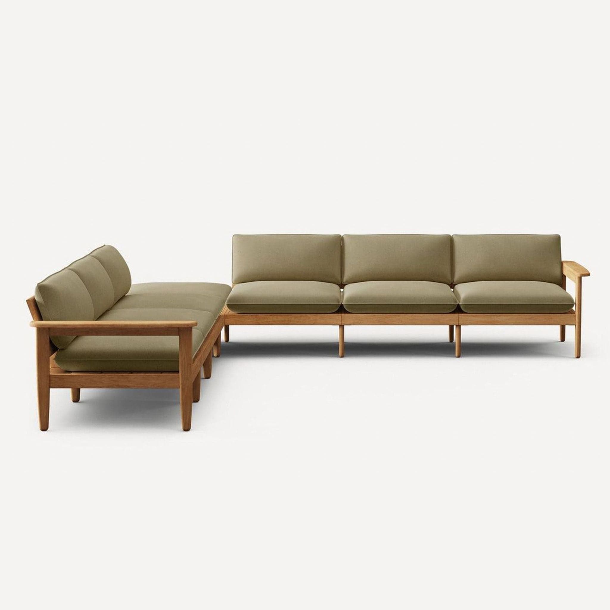 Burrow Dunes Modular Sectional Sofa with Wooden Frame, Modern L-Shape, 118”