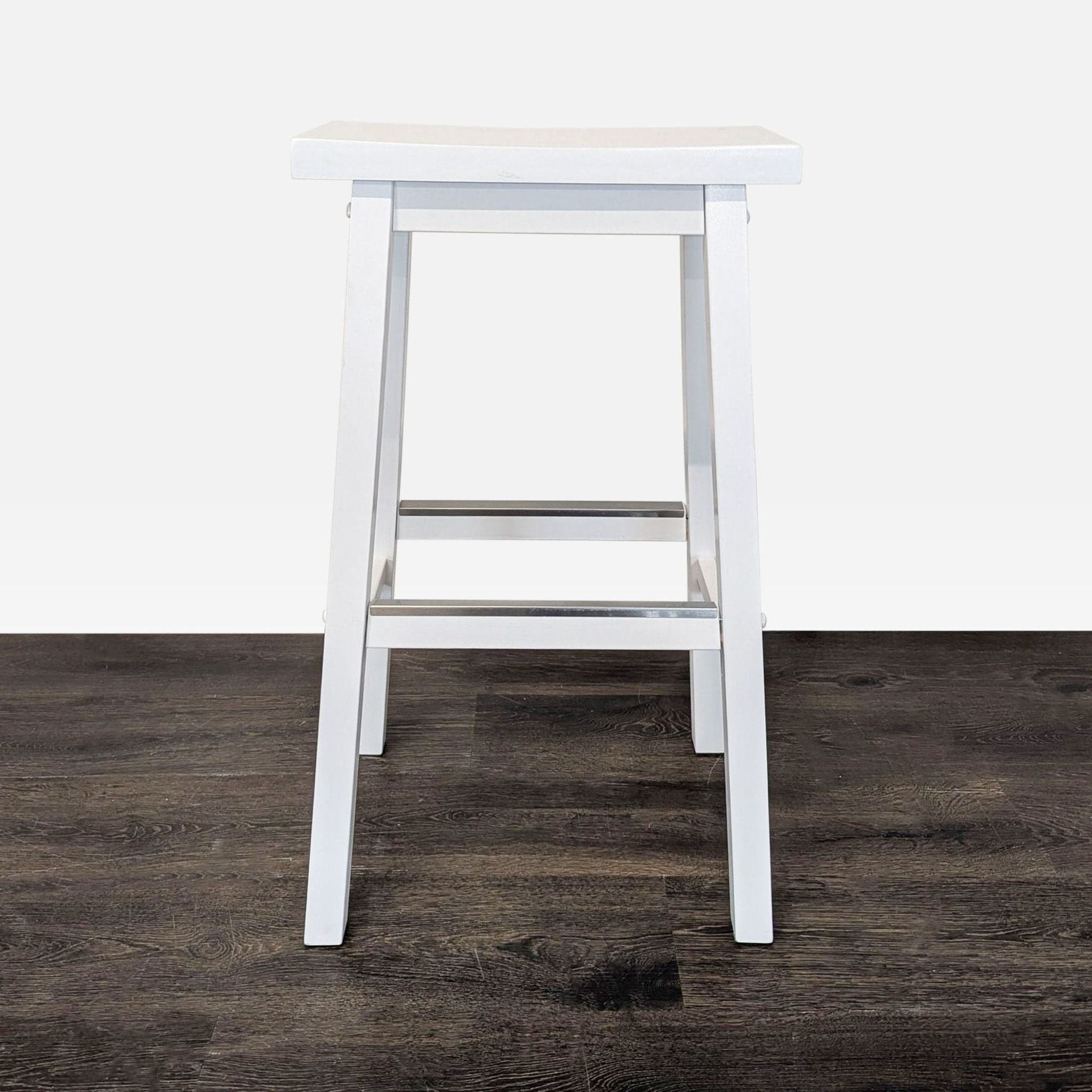 Solid Wood Saddle-Seat Counter Stool