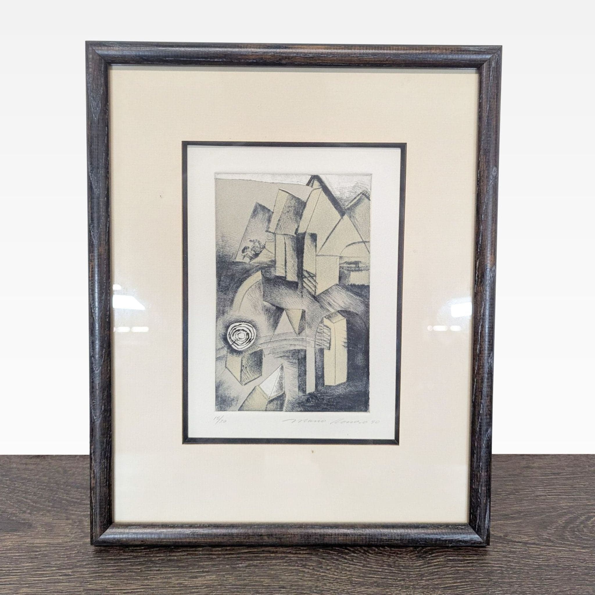 Limited Edition Mario Romero Abstract Framed Print – Numbered 15/20