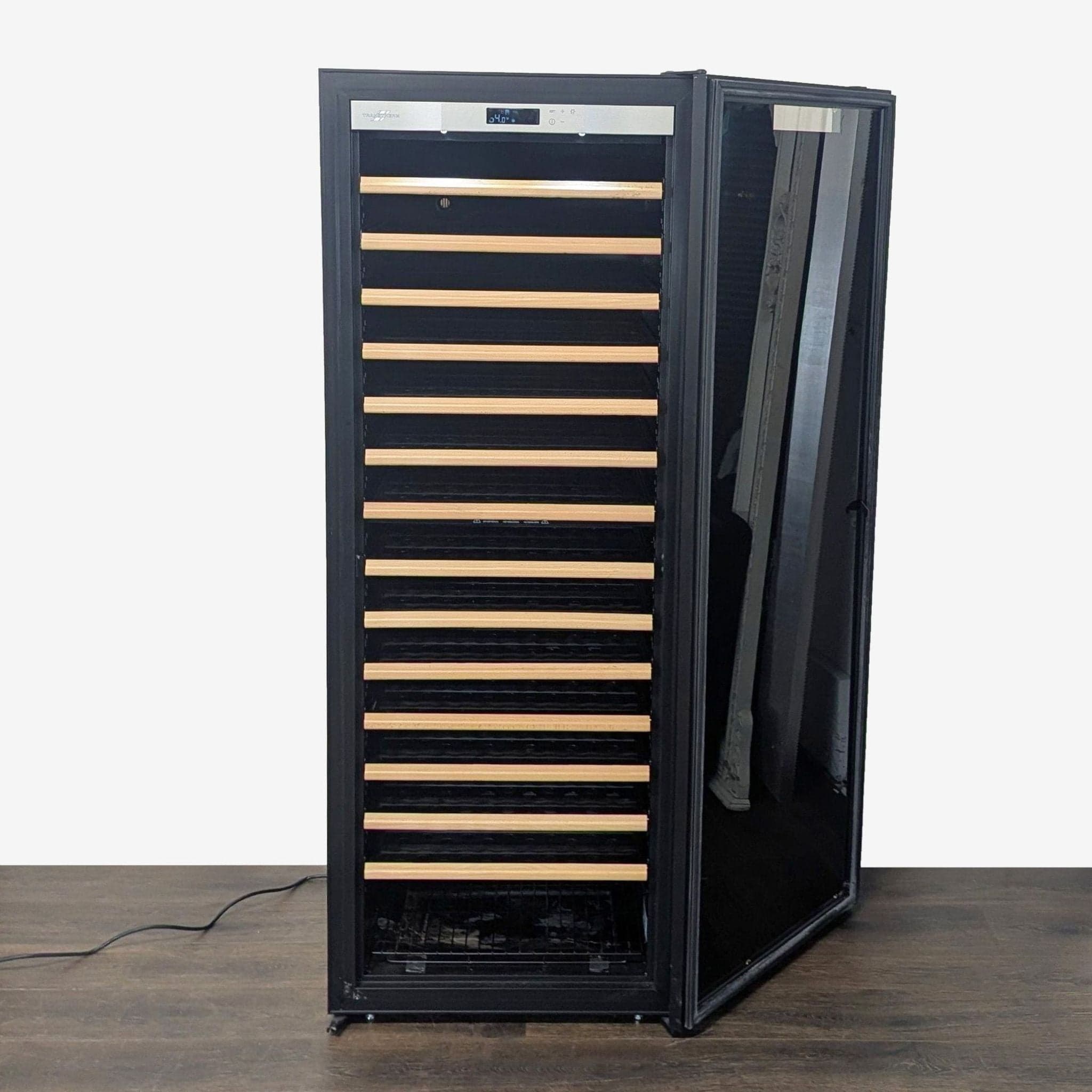 Transtherm Wine Refrigerator with Glass Door and Wooden Shelves