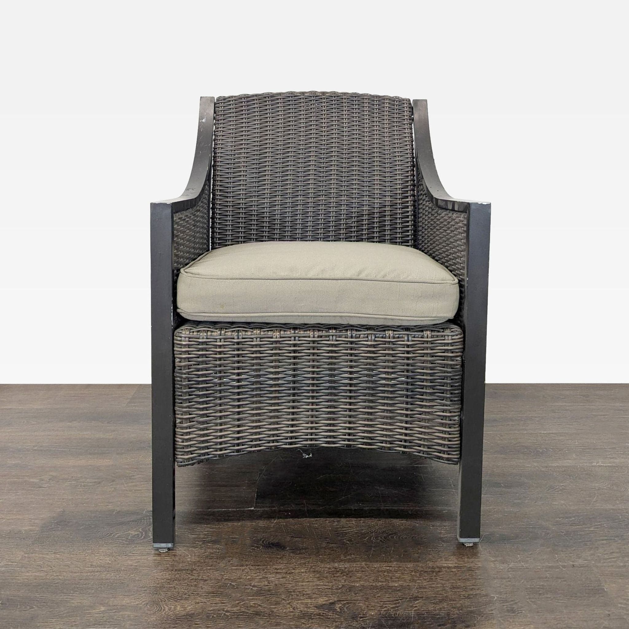 All Weather Wicker Patio Arm Chair with Cushion