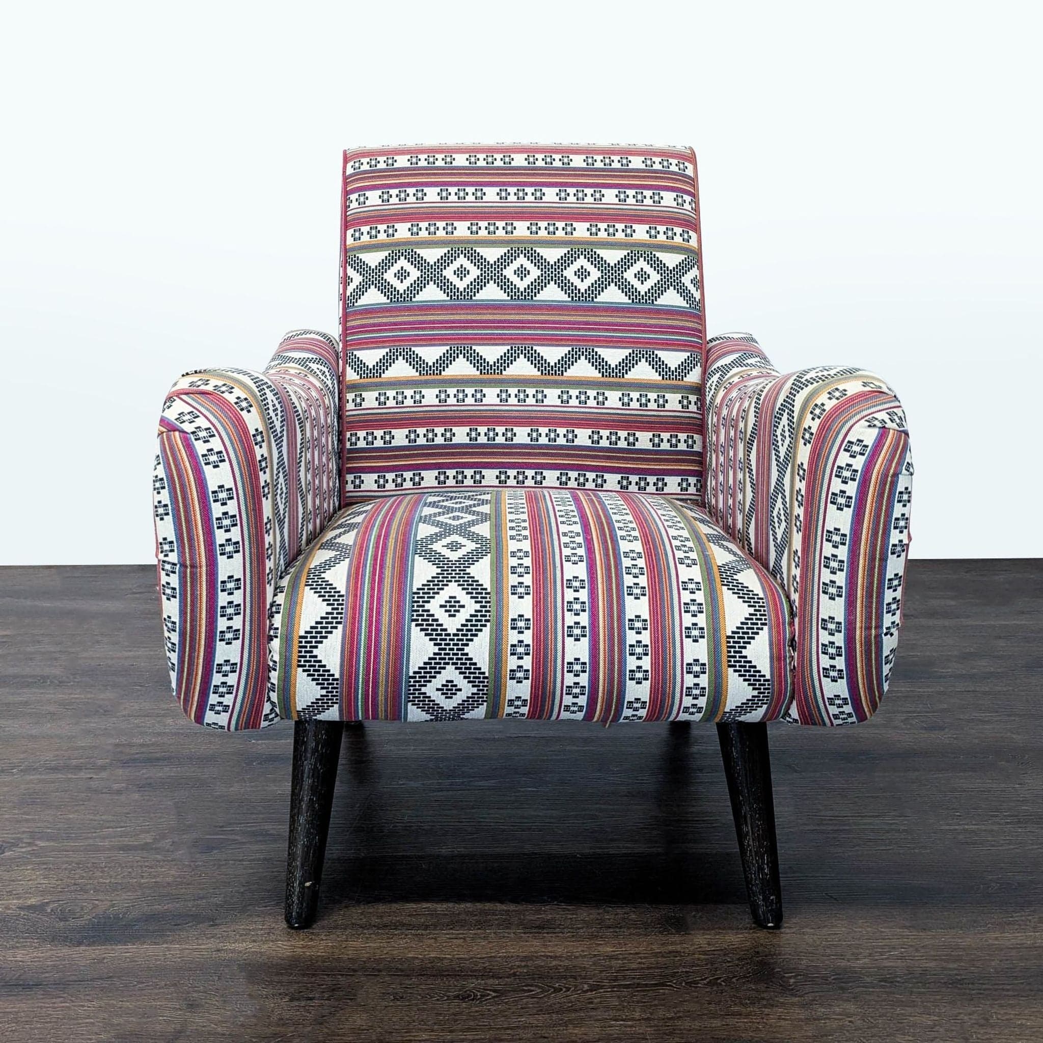 Cost Plus Neyla Lounge Chair with Colorful Patterned Upholstery