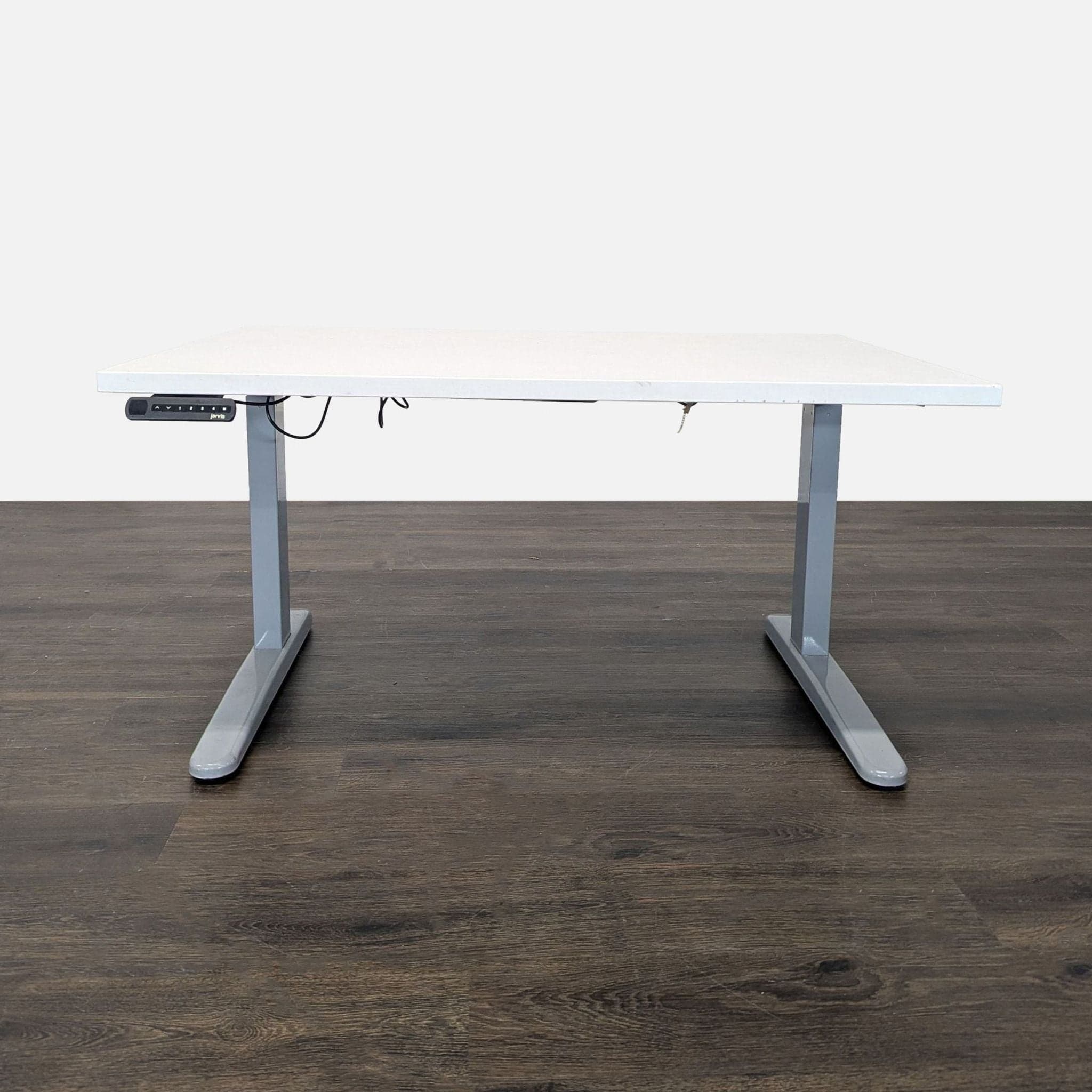 Jarvis Electric Adjustable Standing Desk - White Top, Programmable Height Settings