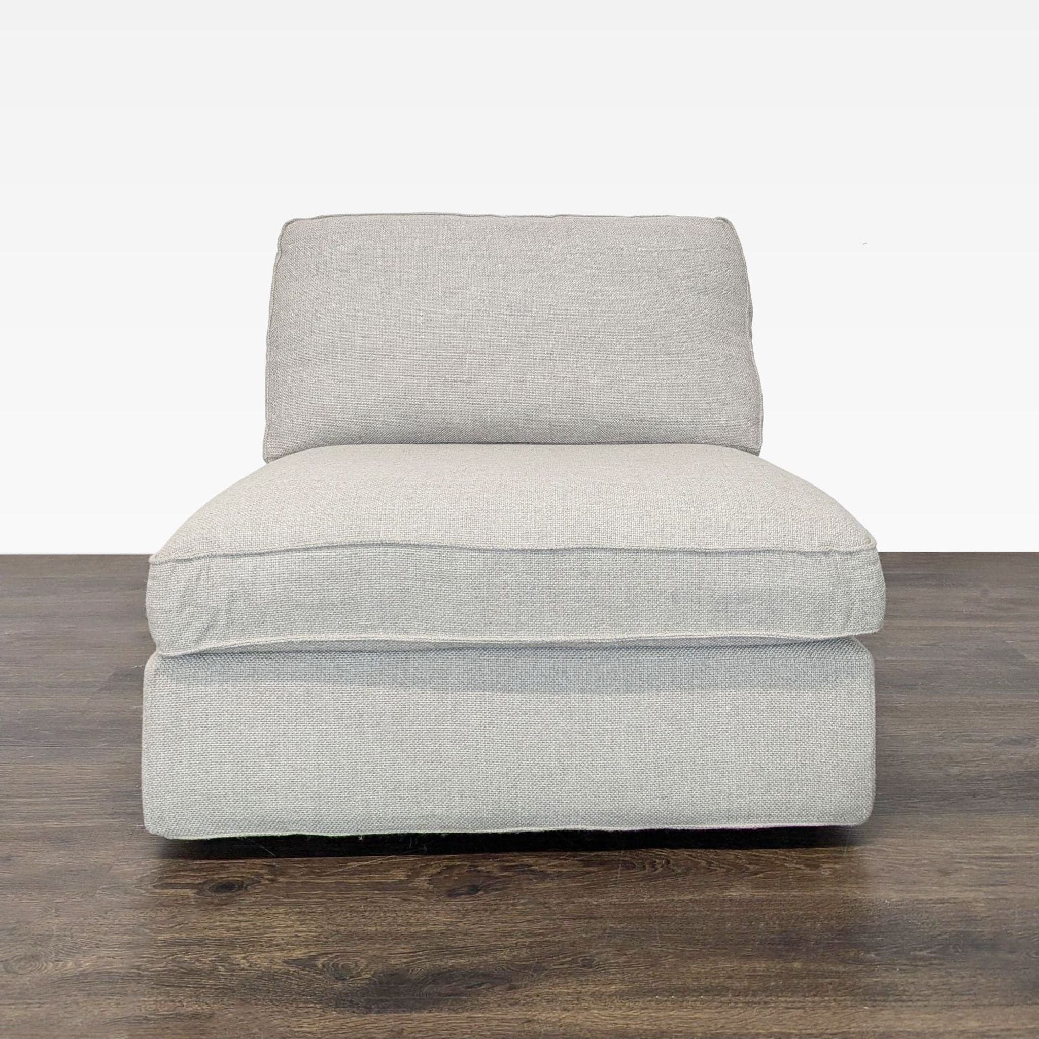 Modern Armless Lounge Chair with Plush Cushions