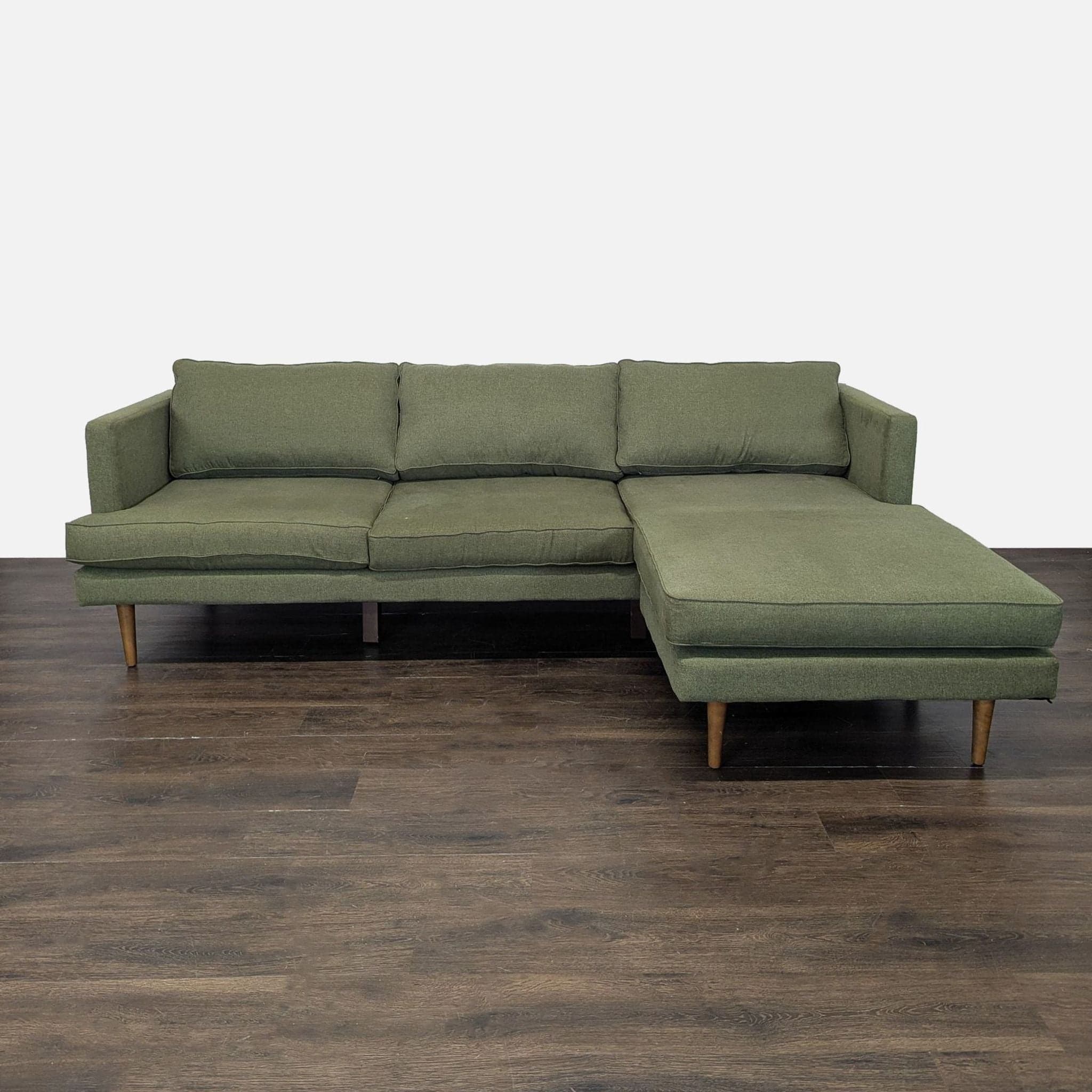 Joybird Preston Green Sectional Sofa with Chaise - Modern Design