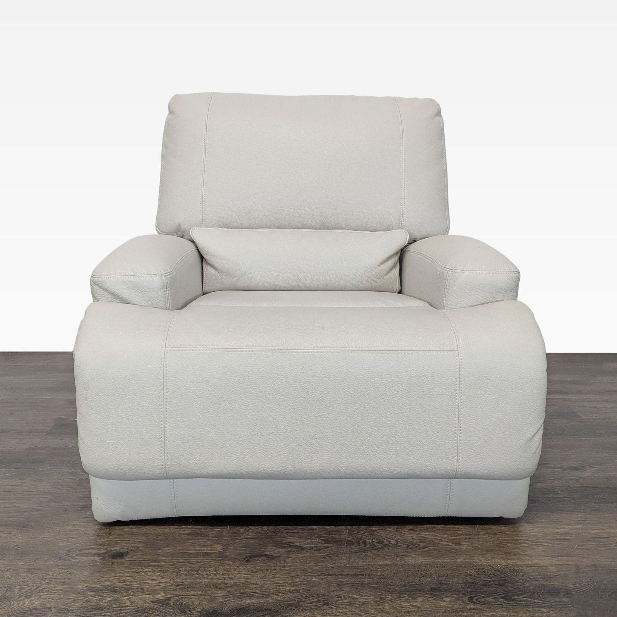 Ikea VÄNNÄS Beige Leather Lounge Recliner Chair