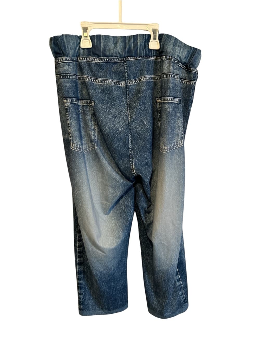 Women’s Plus Size Stretch Capri Leggings, Denim LIKE Design Size XXL