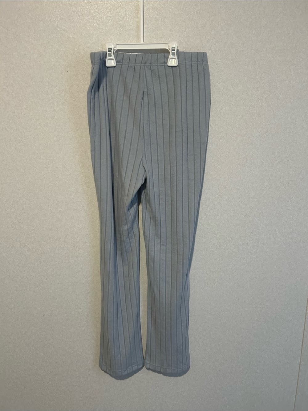 Women’s High Waisted Straight Leg Lazy Pants In The Color Light Blue, Size Large