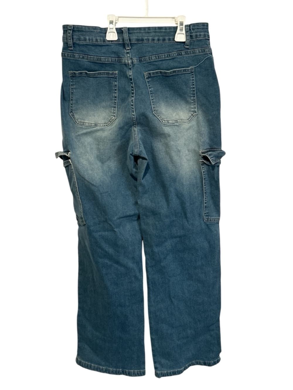 Women’s/teen Cargo Blue Jeans With Back And Side Pockets Size Large