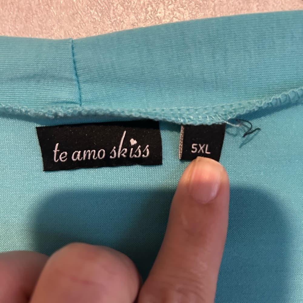 Women’s Plus Size Teal Green Cardigan, Te Amo Kiss, Size 5XL