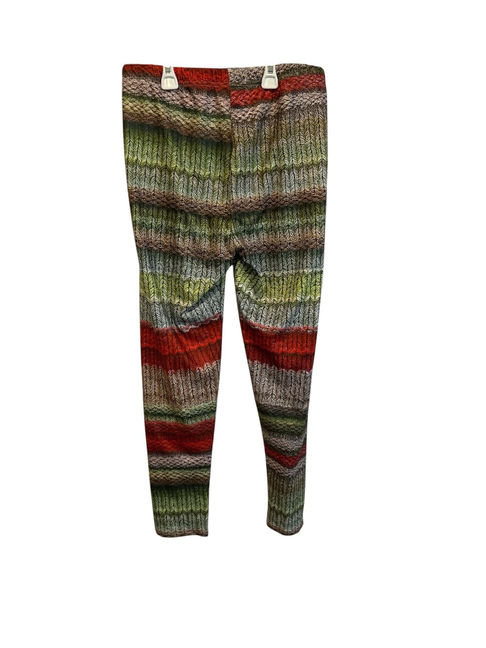 Multicolor Ribbed Knit Leggings - Striped Fade