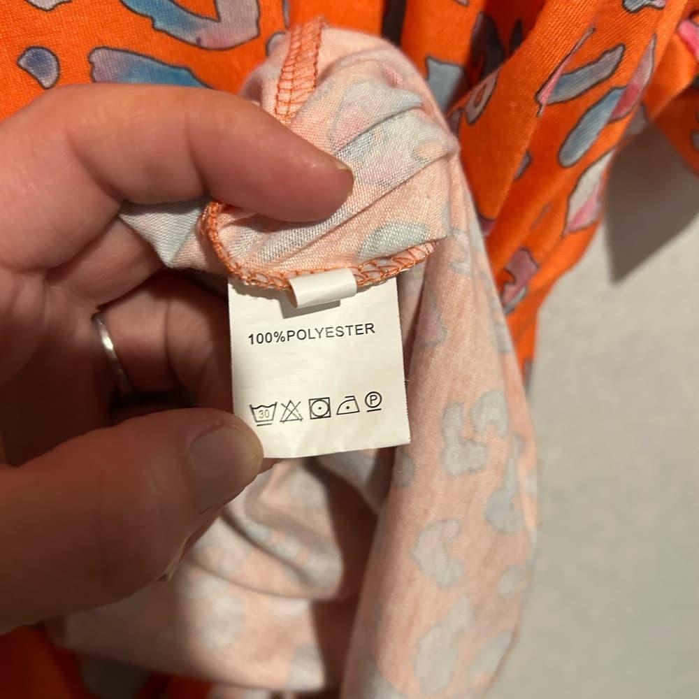Women’s Plus Size Orange Leopard Print Tee Shirt, Short Sleeve, Size 5XL