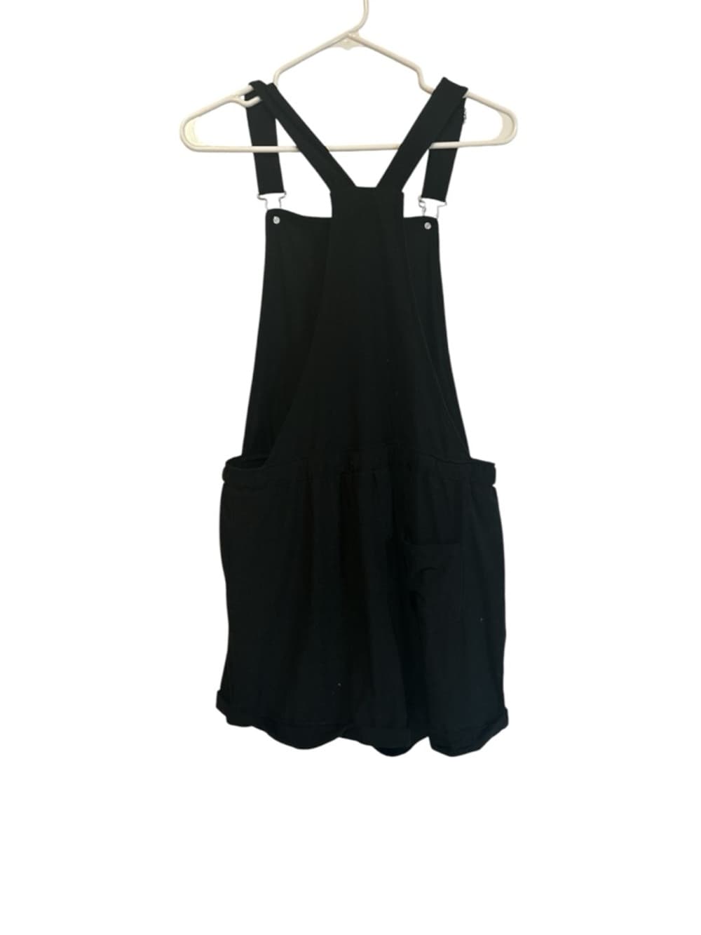 Black Casual Short Overalls Dungaree Romper